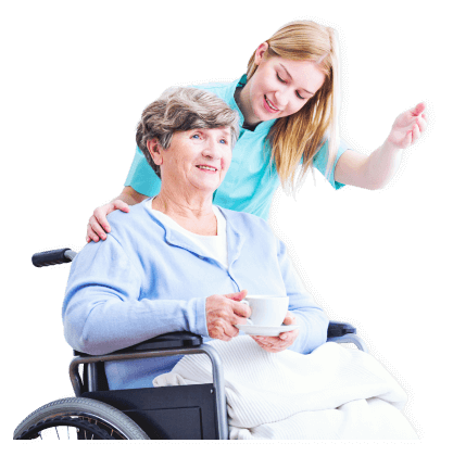 (ROSEWOOD HOME CARE) senior woman with her caregiver